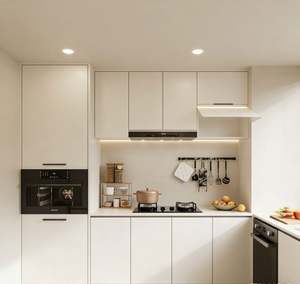 BALOM Armoires de cuisine en bois massif personnalisées, meubles de cuisine en chêne de luxe avec charnières à fermeture, armoires de cuisine pour cuisines - Product Image 3