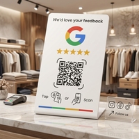 Support de table NFC en PVC |   Carte de commentaires Google sans contact en PVC avec code QR personnalisé, NFC, RFID et support pour commentaires sociaux