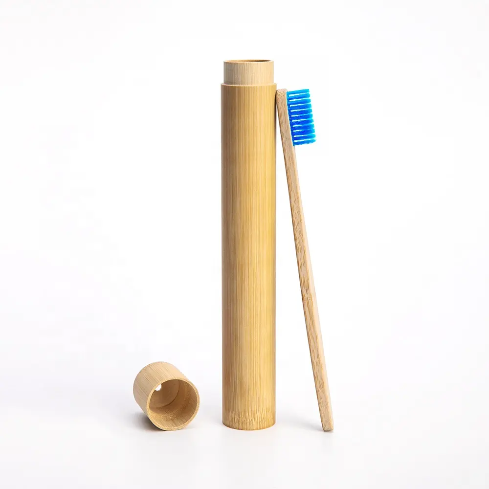Natural bamboo toothbrush with bamboo wooden case 100% biodegradable charcoal tooth brush for kids and adults