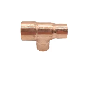 High quality Air conditioner parts copper Tube Tee pipe fittings Chinese supplier directly supply Copper fittings
