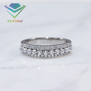 Anillo redondo personalizado con diamante moissanita VVS, certificado GRA, chapado en oro sobre plata de ley 925, pasa la prueba del diamante, regalo simple y elegante. - Product Image 2