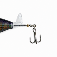 Leurre de pêche LUSHAZER Propeller Tail, leurre dur de surface 80mm 90mm, leurre flottant Plopper pour achigan, brochet, perche, avec hameçon triple