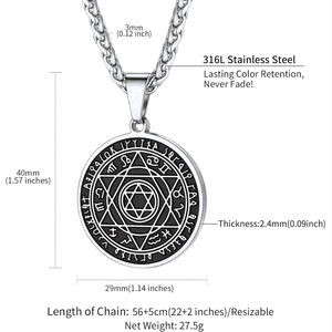 Collar con colgante <span class=keywords><strong>de</strong></span> acero inoxidable para hombre, con estrella amuleto <span class=keywords><strong>de</strong></span> <span class=keywords><strong>la</strong></span> <span class=keywords><strong>suerte</strong></span>, símbolo <span class=keywords><strong>de</strong></span> runa <span class=keywords><strong>de</strong></span> David, joyería nórdica vikinga para protección <span class=keywords><strong>de</strong></span> fiesta Meanin - Product Image 4