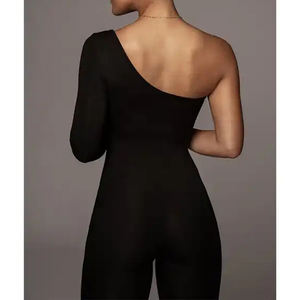 Ingrosso nuovo Designer di moda monospalla traspirante manica lunga tinta unita tute da donna Sexy tute da donna - Product Image 5