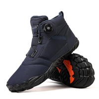 Femmes hommes hiver pieds nus bottes chaud minimaliste large orteil boîte neige bottes zéro goutte semelle extérieur résistant à l'eau bottines