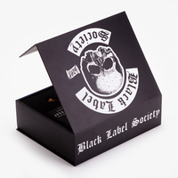 Boîte-cadeau en carton noir en forme de livre avec fermeture magnétique personnalisée, pour kit de soins, avec insert en mousse