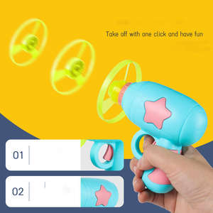 Jouet éducatif pour enfants d'âge préscolaire, hélice volante lumineuse rotative colorée 2025, jouet gyroscopique unisexe, soucoupe en plastique brillante, pistolet volant - Product Image 4