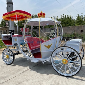 Exquisita y Elegante Decoración Navideña, Carruaje Clásico de Calabaza con Caballos, Carro Eléctrico para Bodas en Oferta - Product Image 5