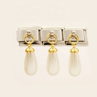 Bijoux en acier inoxydable 9mm classique liens bleu oeil de cristal dangle Charme Italien Bracelet compatible à Zoppini