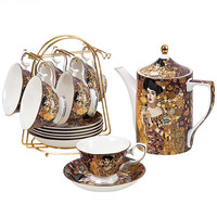 Service à thé en porcelaine fine de Chine, fabriqué en Chine, pour 6 personnes, grand service à thé avec boîte cadeau.