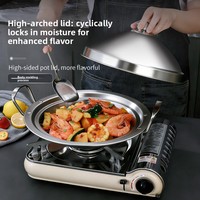 Pot à tajine en acier inoxydable 201 épaissi, compatible induction, passe au lave-vaisselle, joint à basse pression, base double couche