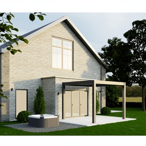 Pérgola de aluminio personalizada para veraneo, sistema de luz volteado, pérgola de desvío de agua de lluvia, pabellón de pérgola a la venta - Product Image 2