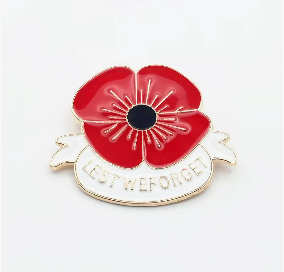 Broche vintage fleur de chrysanthème en métal émaillé | Bleu et jaune | Grande - Canada