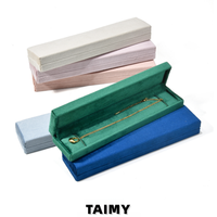 Boîte à collier rectangulaire en velours de qualité supérieure, logo personnalisé, emballage cadeau de haute qualité pour mariage, anniversaire, bijoux, boîte à bijoux de luxe