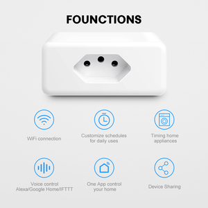 Brasileño Tuya Smart 16A Temporizado Control remoto <span class=keywords><strong>Enchufe</strong></span> de pared <span class=keywords><strong>Enchufe</strong></span> de Alimentación inteligente con conectividad de red <span class=keywords><strong>WiFi</strong></span> - Product Image 2