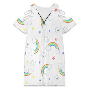Abito con Scollo a V e Spalle Scoperte Taglie Forti per Donne, Dettagli Personalizzabili, <span class=keywords><strong>Look</strong></span> Chic per Shopping e Appuntamenti - Product Image 3