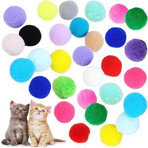 Jouets pour chat Pet 2023, écologiques, moyens, simples, mignons, amusants, boule en peluche extensible de 2,5 cm, créatifs, colorés, interactifs, pompons à mâcher - Product Image 1
