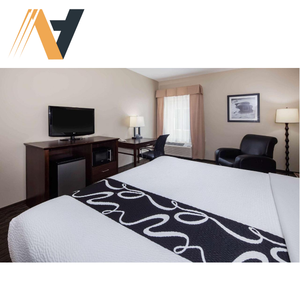 Muebles LaquintaHotel de alta calidad-Estilo de juego de dormitorio elegante MDF LPL-Fabricación personalizada para habitaciones de hotel en Vietnam - Product Image 1