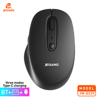 JW-D239 Mouse Nirkabel 6D Tiga Mode 2.4G BT Tipe-C Berkabel Warna Gradasi 51g Mouse Nirkabel Ultra Ringan untuk PC Laptop