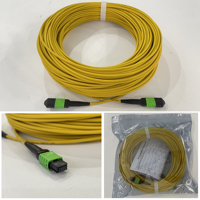 Kabel Patch Trunk MPO 12F, MPO APC Female ke Female, Kabel Patch Fiber Optik OS2 Single Mode Polarity A untuk Pusat Data
