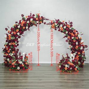 Arche de mariage en soie artificielle DKB - Taille et couleur personnalisables, durable, faite à la main, écologique, décoration de mariage d'été en plein air - Product Image 2