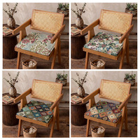 Coussin de chaise antidérapant exclusif transfrontalier de style chinois, motif plantes et fleurs, forme carrée, personnalisable, toutes saisons