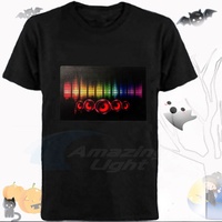 LED T Shirt ses aktif kızdırma gömlek Light up ekolayzır giysi parti hediyeler LED aydınlatma T-shirt KTV barlar kostüm