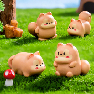 ตุ๊กตากระรอกอ้วนจิ๋วทำจากเรซิ่นสำหรับตกแต่งภูมิทัศน์ ของตกแต่งรูปสัตว์ขนาดเล็ก ของประดับ DIY - Product Image 4