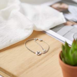 Bracelet chaîne en acier inoxydable Angelina avec pendentif lettre X, bijoux tendance pour femme, cadeau - Product Image 5