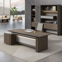 Bureau de direction ergonomique convertible en forme de L moderne, panneau MDF écologique, résistant aux rayures, résistant à l'eau, multifonction