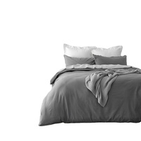 Parure de lit et housses de couette vintage rustiques 100 % lin français, 4 pièces, tissage uni, personnalisable pour la maison et l'hôtellerie