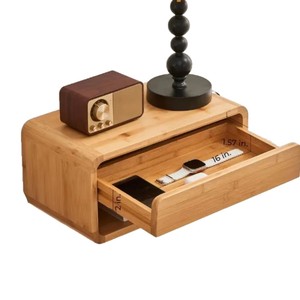Modern Minimalist Wooden Wall <b>Storage</b> <b>Drawer</b> <b>Box</b> 16 In L 2 In H Punch Free Office Organizer For Home Bedside Use - Product Image 1