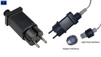 Adaptateur d'alimentation étanche 24V 0.75A à prise UE pour guirlandes lumineuses LED, compatible SCP 5-24W, sortie CC 12W