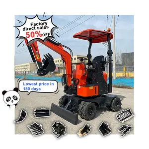 For Sale 1200kg Excavator Chinese Factory Mini Hydraulic Excavator Farm Use Mini Wheel Excavator