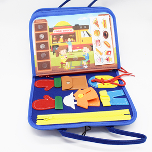 Libro Sensoriale Personalizzato in Feltro <span class=keywords><strong>Montessori</strong></span> Educativo con Pannelli Interattivi e Libro di Storie a Tema Dinosauri e Koala - Product Image 6