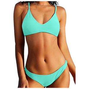 Traje de Baño Bikini Negro Personalizado en 3D con Cuello en V, Traje de Baño de Dos Piezas para Mujer, Mini Bikini, Ropa de Playa - Product Image 4