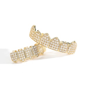 G017 Grillz Hip Hop Europeo Americano in Ottone a 6 Denti, Accessori per Costume di Halloween, Gioielli da <span class=keywords><strong>Bocca</strong></span> Dorati - Product Image 5