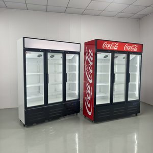 Réfrigérateur à boissons à refroidissement par air à trois portes à bas prix commercial, congélateur vertical à température unique - Product Image 2