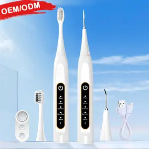 Escova de dentes elétrica portátil IPX7 para dentes, aparelho de limpeza oral à prova d'água, removedor de tártaro, raspador ultrassônico