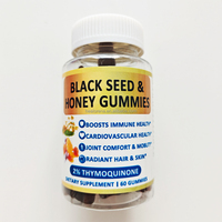 Gommes à l'huile de graine noire de marque privée, supplément vegan pour le système immunitaire et la digestion chez l'adulte, favorise une peau et des cheveux sains