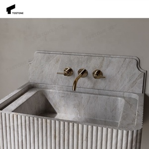 Tostone Évier en <span class=keywords><strong>pierre</strong></span> du Brésil en quartzite brun clair populaire Installation facile Bassin en marbre pour salle de bain intérieure Économies de main-d 'œuvre - Product Image 2