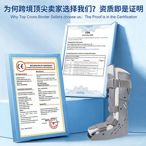 Adjustable Ankle Brace Support For Rehabilitation And Sports Recovery Adult Unisex Gray Sml Size With Ventilation Design - Product Image 2