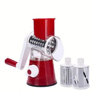 Wholesale 3 in 1 Rotary Cheese Grater Round Tumbling <b>Box</b> Shredder <b>Drum</b> Multifunctional Fruit & Vegetable Cutter With Handle - Product Image 5