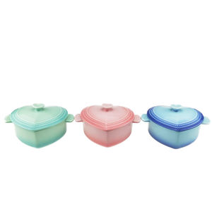 Mini <span class=keywords><strong>Cocotte</strong></span> Coeur Rose en Céramique Mignon avec Couvercle - Product Image 1