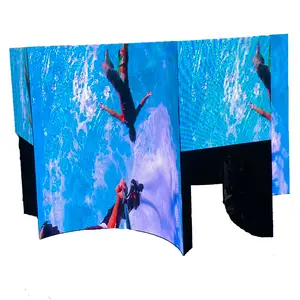 P2 P2.5 a todo color fino video led pared interior Micro Panel suave especial arco flexible mini pixel pantalla led