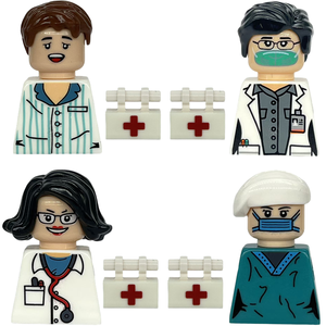 Juego <span class=keywords><strong>de</strong></span> 4 Bloques <span class=keywords><strong>de</strong></span> Construcción <span class=keywords><strong>de</strong></span> Doctor y Enfermera <span class=keywords><strong>de</strong></span> Ciudad con Kits Médicos y Uniformes Realistas, <span class=keywords><strong>Ladrillos</strong></span> <span class=keywords><strong>de</strong></span> Juguete para Hospital <span class=keywords><strong>de</strong></span> Cirujano DIY - Product Image 1