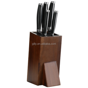 Ensemble <span class=keywords><strong>de</strong></span> 6 couteaux <span class=keywords><strong>de</strong></span> <span class=keywords><strong>cuisine</strong></span> forgés <span class=keywords><strong>de</strong></span> grande <span class=keywords><strong>marque</strong></span> Bloc d'acacia 5Cr15mov Lames Poignées en acier inoxydable Écologique pour cadeau <span class=keywords><strong>de</strong></span> <span class=keywords><strong>cuisine</strong></span> - Product Image 4