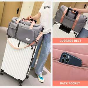 Sac de voyage extérieur personnalisé avec logo, sac de sport imperméable pour femme, sac de yoga rose, sac de voyage pour une nuit - Product Image 6