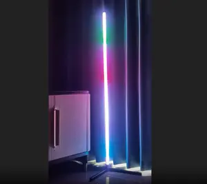 A lâmpada conduzida esperta minimalista moderna do assoalho do estilo conduziu a luz do assoalho de canto do RGB para viver/quarto