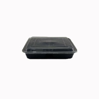 Boîte à lunch en plastique jetable à 3 compartiments - Étanche, compatible micro-ondes, boîte bento à emporter pour la restauration, approvisionnement en vrac